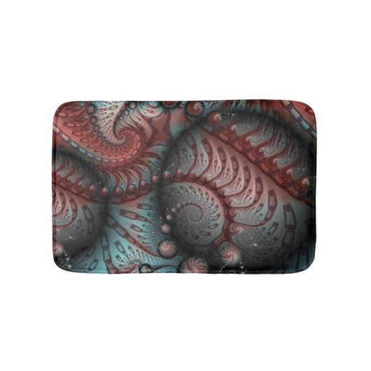 Abstract Levensechte Fantasie Fractale Kunst Bruin Badmat (Voorkant)