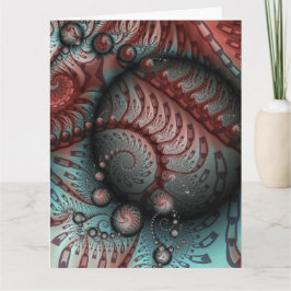 Abstract Levensechte Fantasie Fractale Kunst Bruin Bedankkaart