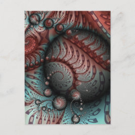 Abstract Levensechte Fantasie Fractale Kunst Bruin Briefkaart
