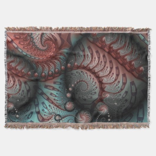 Abstract Levensechte Fantasie Fractale Kunst Bruin Deken (Voorkant)