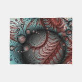 Abstract Levensechte Fantasie Fractale Kunst Bruin Fleece Deken (Voorkant (Horizontaal))