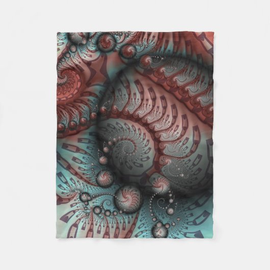 Abstract Levensechte Fantasie Fractale Kunst Bruin Fleece Deken (Voorkant)