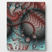 Abstract Levensechte Fantasie Fractale Kunst Bruin Fotoplaat (Voorkant)