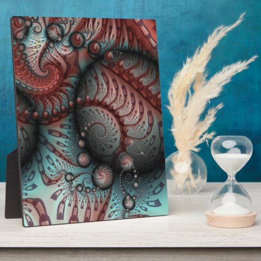 Abstract Levensechte Fantasie Fractale Kunst Bruin Fotoplaat (Zijkant)