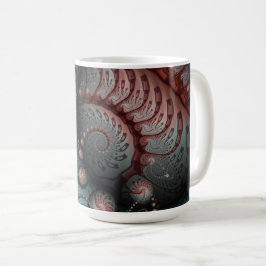 Abstract Levensechte Fantasie Fractale Kunst Bruin Koffiemok