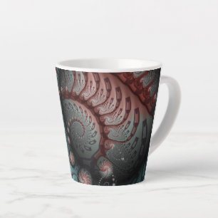 Abstract Levensechte Fantasie Fractale Kunst Bruin Latte Mok