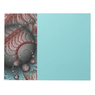 Abstract Levensechte Fantasie Fractale Kunst Bruin Notitieblok