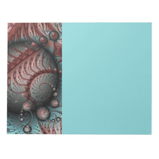 Abstract Levensechte Fantasie Fractale Kunst Bruin Notitieblok (Voorkant)