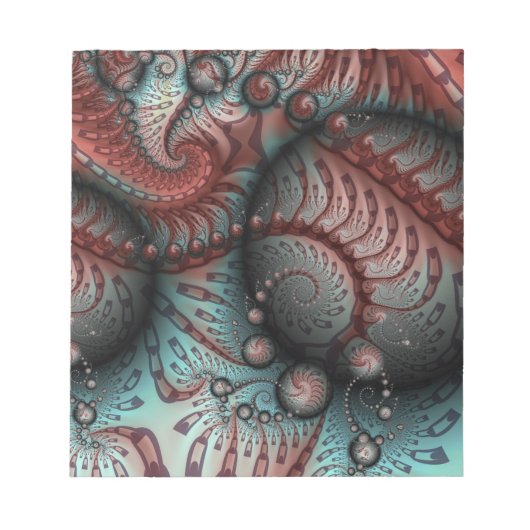 Abstract Levensechte Fantasie Fractale Kunst Bruin Notitieblok (Voorkant)