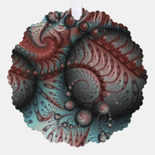 Abstract Levensechte Fantasie Fractale Kunst Bruin Ornament Kaart