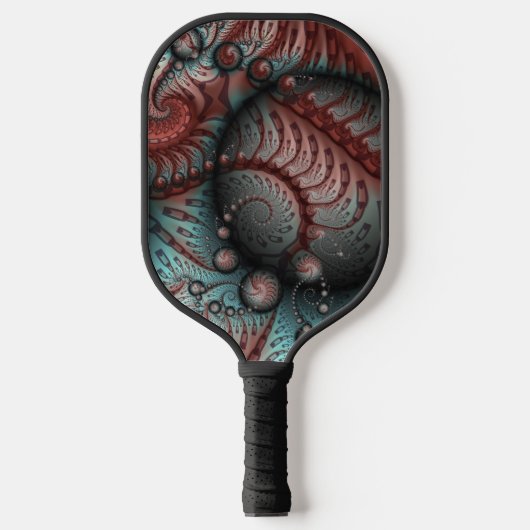 Abstract Levensechte Fantasie Fractale Kunst Bruin Pickleball Paddle (Voorkant)