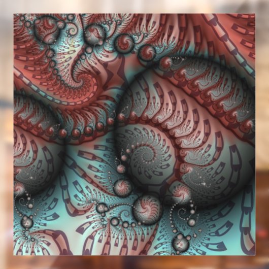 Abstract Levensechte Fantasie Fractale Kunst Bruin Raamsticker (Vel 2)