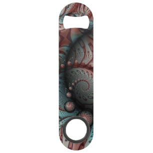 Abstract Levensechte Fantasie Fractale Kunst Bruin Speed Flessenopener