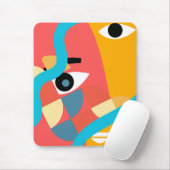 Abstract Levensechte Gezichts Kunst Muismat (Met muis)