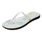 Abstract LG Flowers Teals Geel Limoen Wit Teenslippers (Schuin)
