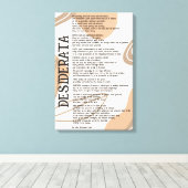 Abstract Licht Donker Taan Desiderata van Max Ehrm Canvas Afdruk (Insitu (Houten vloer))