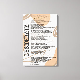Abstract Licht Donker Taan Desiderata van Max Ehrm Canvas Afdruk