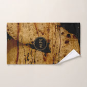 Abstract licht koper en zwart monogram bad handdoek (Handdoek)