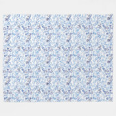 Abstract licht tot donkerblauw curvepatroon fleece deken (Voorkant (Horizontaal))