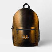 Abstract licht zee glanzend brons Monogram Bedrukte Rugzak (Voorkant)