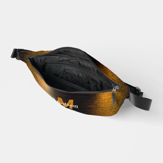 Abstract licht zee glanzend brons Monogram Heuptasje (Open)