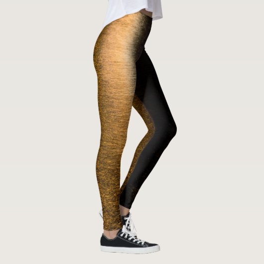 Abstract licht zee glanzend brons Monogram Leggings (Rechts)