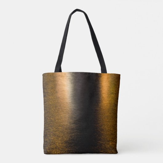 Abstract licht zee glanzend brons Monogram Tote Bag (Achterkant)