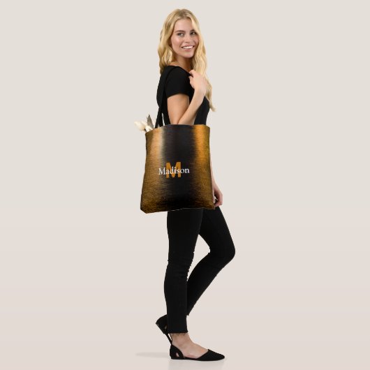 Abstract licht zee glanzend brons Monogram Tote Bag (Op model)