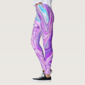 Abstract lichtblauw Paars vloeibaar zwijn Leggings (Links)