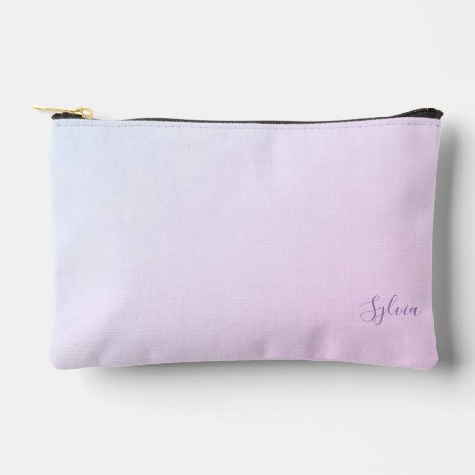 Abstract Lichtblauw tot Roze Ombré Grunge met Naam Etui (Voorkant)