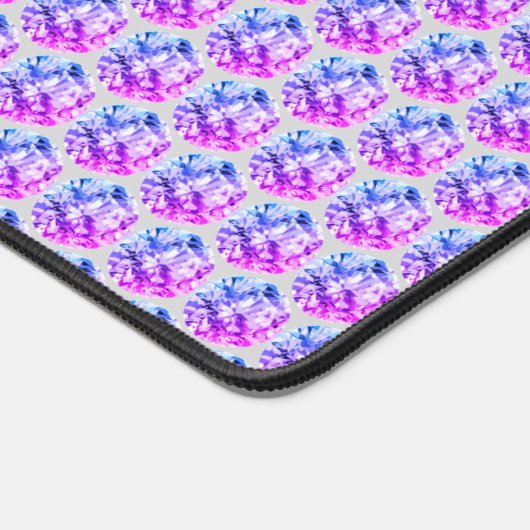 Abstract Lichtgrijs Diamonds & Violet Shades Bureaumat (Hoek)