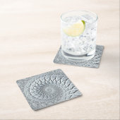 Abstract lichtgrijs fractal kartonnen onderzetters (Insitu)