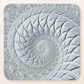 Abstract lichtgrijs fractal kartonnen onderzetters (Voorkant)