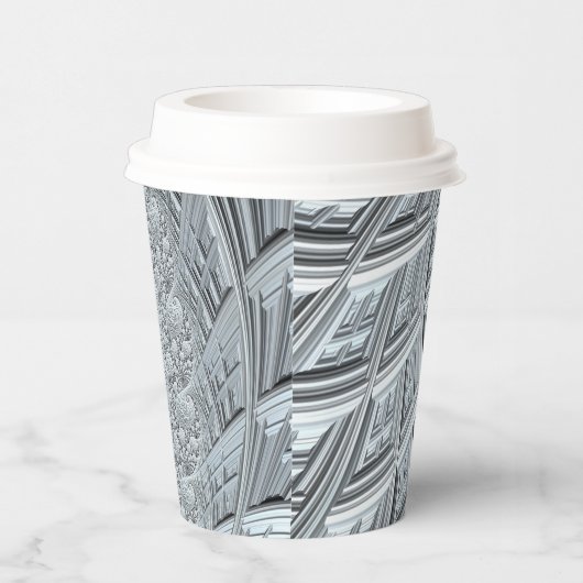 Abstract lichtgrijs fractal papieren bekers (Rechts)