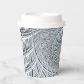 Abstract lichtgrijs fractal papieren bekers (Voorkant)