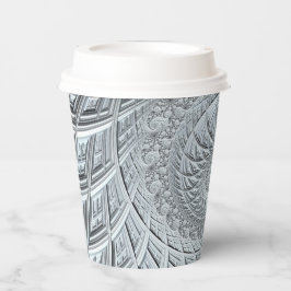 Abstract lichtgrijs fractal papieren bekers