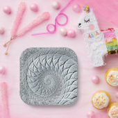 Abstract lichtgrijs fractal papieren bordje (Feest)