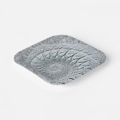 Abstract lichtgrijs fractal papieren bordje (Gebogen)