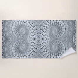 Abstract lichtgrijs fractal strandlaken