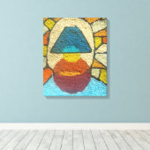 Abstract lichtontwerp uit het midden van de vorige canvas afdruk (Insitu (Houten vloer))