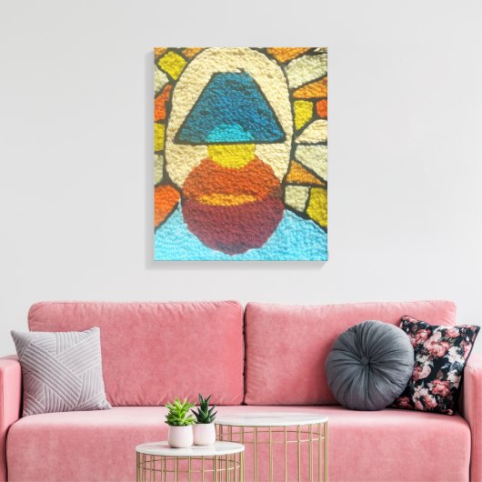 Abstract lichtontwerp uit het midden van de vorige canvas afdruk (Insitu (Woonkamer))