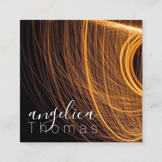 Abstract lichtschilderij | expressief vierkante visitekaartje (Voorkant)