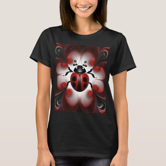 Abstract Lieveheersbeestje Kunstontwerp, T-shirt (Voorkant)