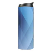 Abstract light background. Blue triangle pattern. Thermosbeker (Gedraaid links)