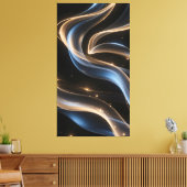 Abstract light trails move slowly in waves canvas afdruk (Insitu (Woonkamer))