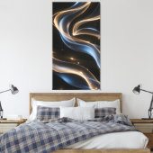 Abstract light trails move slowly in waves canvas afdruk (Insitu (Slaapkamer))