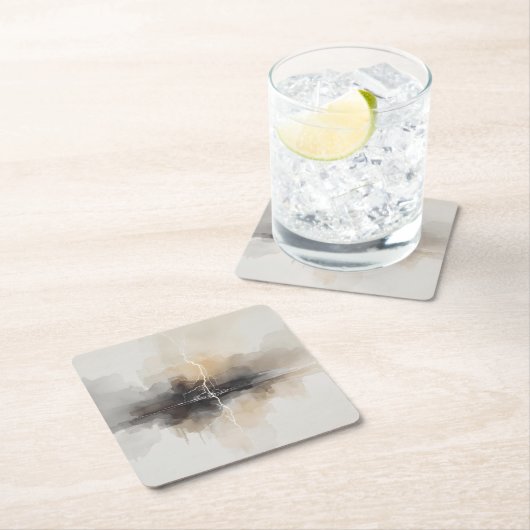 Abstract Lightning in Neutrals Print Kartonnen Onderzetters (Insitu)