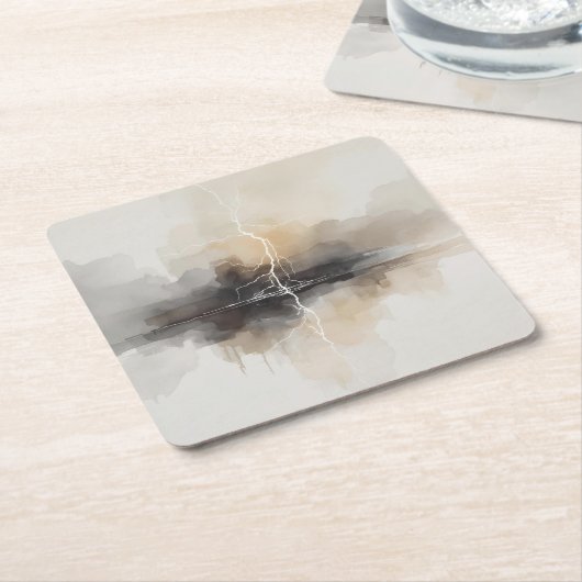 Abstract Lightning in Neutrals Print Kartonnen Onderzetters (Schuin)