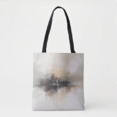 Abstract Lightning in Neutrals Print Tote Bag (Voorkant)