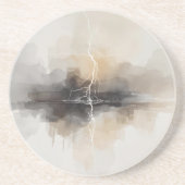 Abstract Lightning in Neutrals Print Zandsteen Onderzetter (Voorkant)